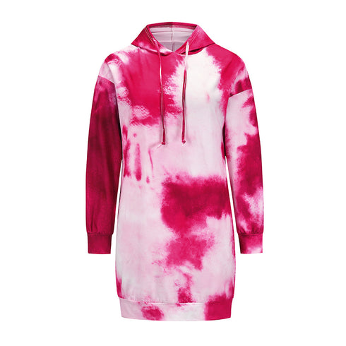 Women's Tunics Tie-dye Printed Individuality Hoodie Top