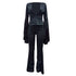 Women's Two Piece Outfits Flare Bell Bottom Pants Irregular Suit