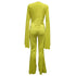 Women's Two Piece Outfits Flare Bell Bottom Pants Irregular Suit