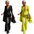 Women's Two Piece Outfits Flare Bell Bottom Pants Irregular Suit
