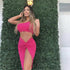 Women's Two Piece Outfits One Shoulder Vests Skirts Suit