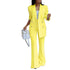 Women's Two Piece Outfits Suit Jacket Wide Straight Leg Pants