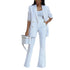 Women's Two Piece Outfits Suit Jacket Wide Straight Leg Pants