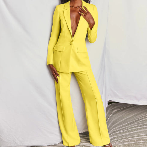 Women's Two Piece Outfits Suit Jacket Pants Business Suit