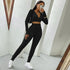 Women's Two Piece Outfits Sweat Suit Crop Tops