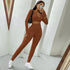 Women's Two Piece Outfits Sweat Suit Crop Tops