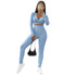 Women's Two Piece Outfits Sweat Suit Crop Tops
