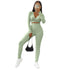 Women's Two Piece Outfits Sweat Suit Crop Tops