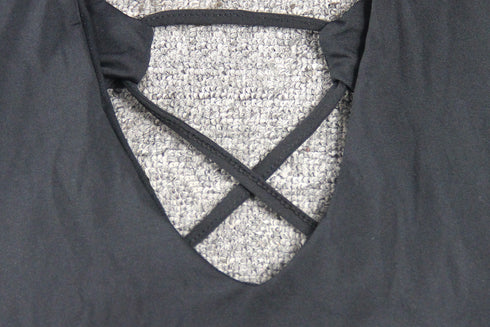 Women's V-neck Backless Long Sleeved Belted Dress