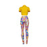 Women's V-neck Print T-shirts Pants Two Piece Outfits