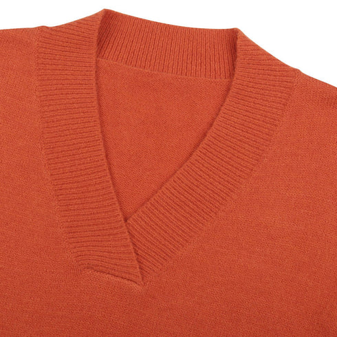 Women's V Neck Long Sleeves Medium Length Knitted Dress