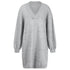 Women's V Neck Long Sleeves Medium Length Knitted Dress