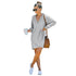 Women's V Neck Long Sleeves Medium Length Knitted Dress