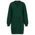 Women's V Neck Long Sleeves Medium Length Knitted Dress