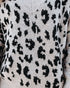 Women's V Neck Off Shoulder Leopard Print Loose Sweater