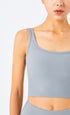 Women's Wide Straps Ribbed Tank Sports Fitness Tank