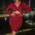 Women's Wine Red Sexy Crop Party Bodycon Dresses