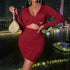 Women's Wine Red Sexy Crop Party Bodycon Dresses