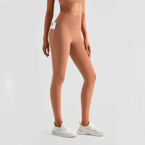 Women's Winter Running Hi-Waist Skinny Side Pockets Pants