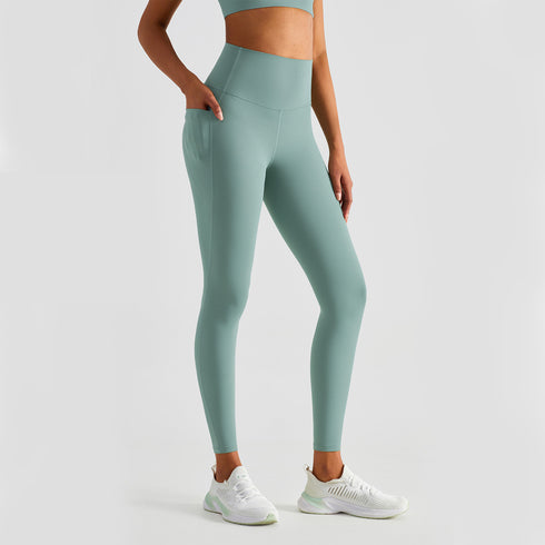 Women's Winter Running Hi-Waist Skinny Side Pockets Pants