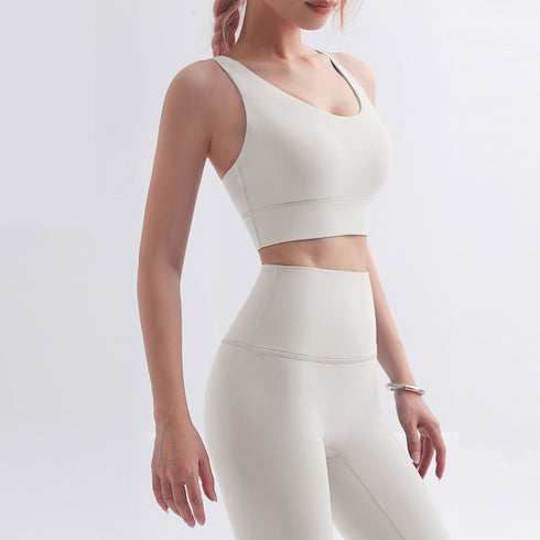 Women's Winter Training U Neck Criss Cross Back Brushed Bras