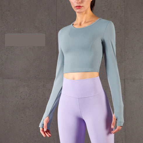 Women's Workout Long Sleeve Running Crop Sweatshirts