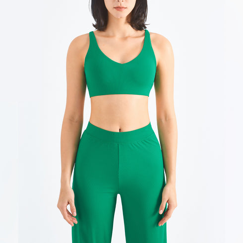 Women's Workout Sports Quick Dry V Back Bra Fitness Tops