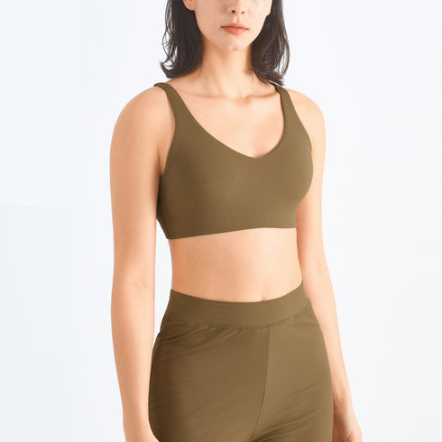 Women's Workout Sports Quick Dry V Back Bra Fitness Tops