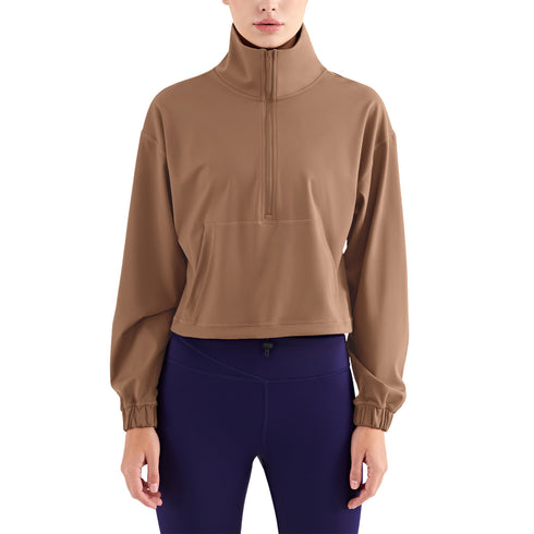 Women's Workout Zipper Pullover Coat Running Loose Jacket