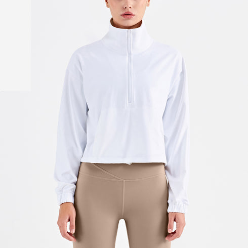 Women's Workout Zipper Pullover Coat Running Loose Jacket