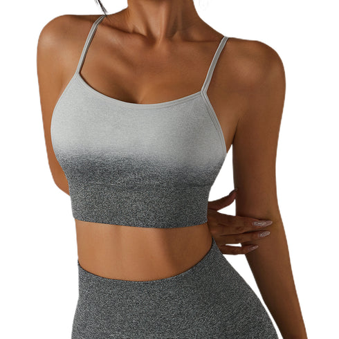 Women's Yoga Fitness Running Crop Spaghetti Strap Tank