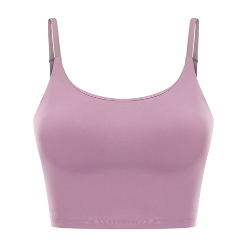 Women's Yoga Running Crop Tank with Bra Pads