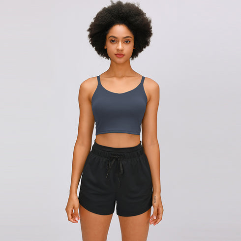 Women's Yoga Running Crop Tank with Bra Pads