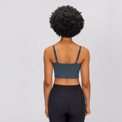 Women's Yoga Running Crop Tank with Bra Pads