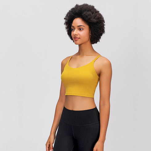 Women's Yoga Running Crop Tank with Bra Pads