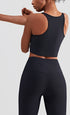 Women's Yoga Running Ribbed fabric Crop Tank