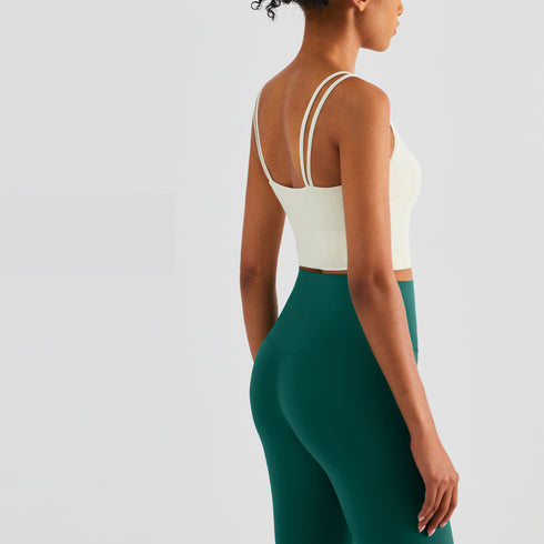 Women's Yoga Running Training Crop Spaghetti Strap Tank