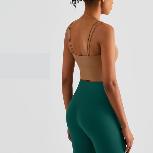 Women's Yoga Running Training Crop Spaghetti Strap Tank