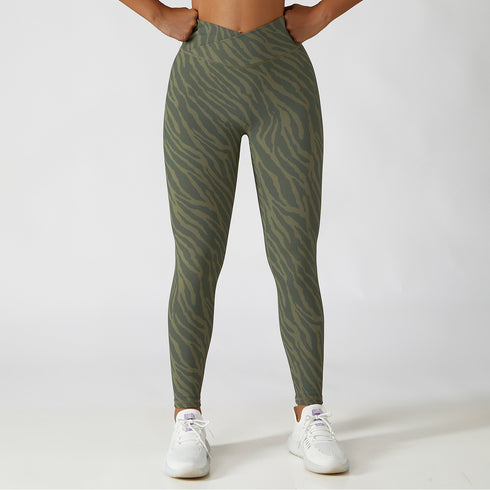 Women's Yoga gym Workout Quick Dry Leopard Printing Pants