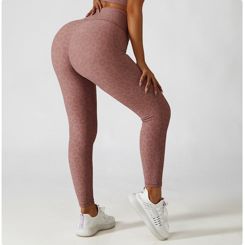 Women's Yoga gym Workout Quick Dry Leopard Printing Pants