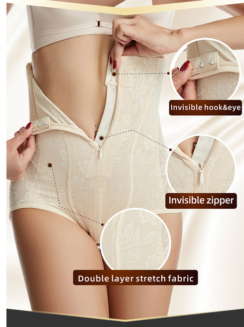 Women's Zipper Abdomen Control Butt Lifters Breathable Body Shaper