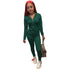 Women's Zipper Hoodie Tops Pants Two Piece Outfit