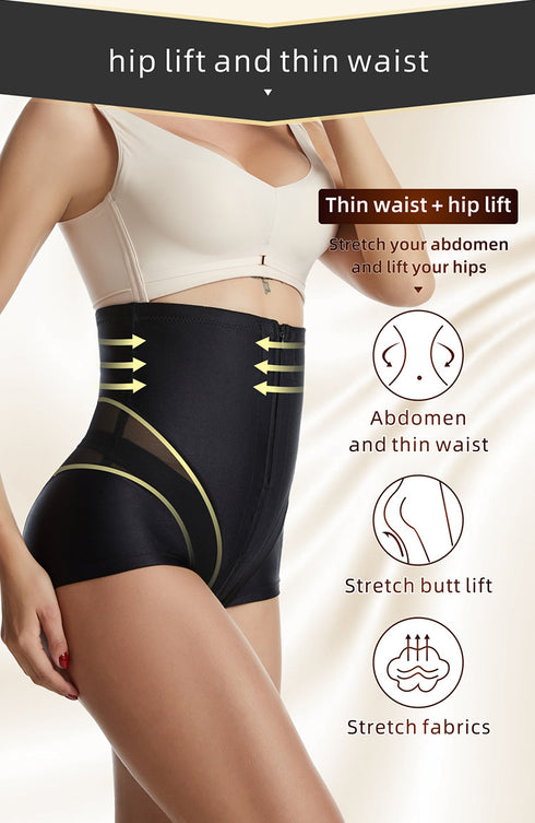 Women's Zipper Rows Clasp Tummy Control Butt Lifters Shapewear