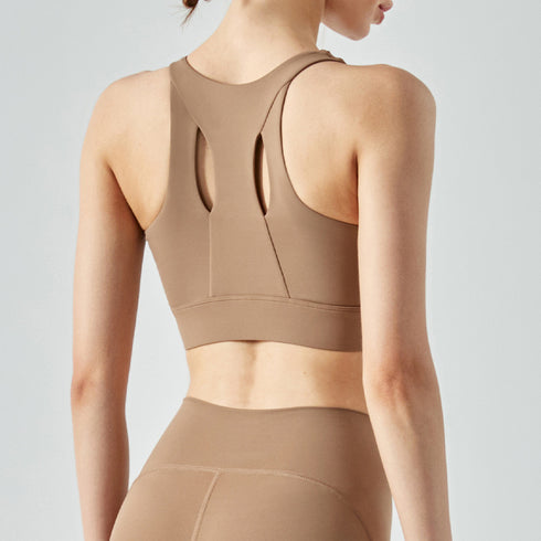 Women's Zipper Running High Impact Support Bra