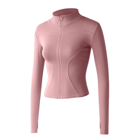 Women's Zipper Running Track Jacket Yoga High-necked Top