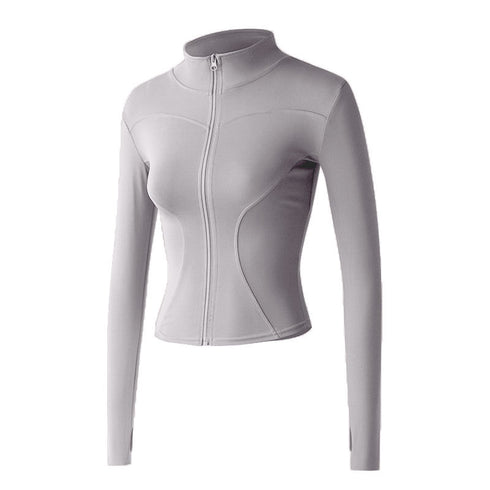 Women's Zipper Running Track Jacket Yoga High-necked Top