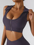 Women's Zipper Sexy Sports Bra Women's Yoga Tank