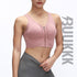 Women's Zipper Sleeveless Removable Cups Fitness Bra Tank