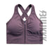 Women's Zipper Sleeveless Removable Cups Fitness Bra Tank
