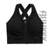 Women's Zipper Sleeveless Removable Cups Fitness Bra Tank